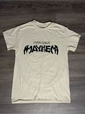 Lady Gaga Merch Mayhem Graphic Tee - Cream